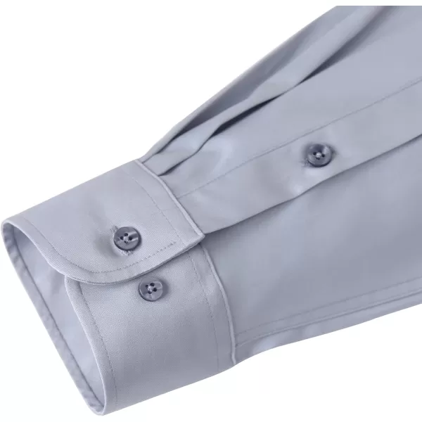 Alimens &amp; Gentle Men's Dress Shirts Long Sleeve Wrinkle-Free Stretch Shirts Solid Formal Button Down Shirt with Pocket