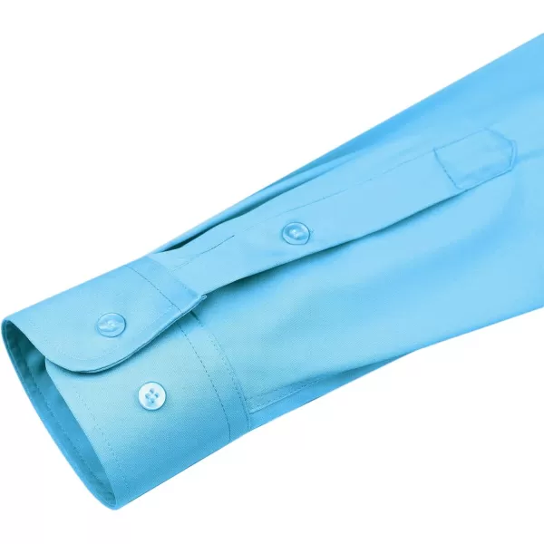 Alimens &amp; Gentle Men's Dress Shirts Long Sleeve Wrinkle-Free Stretch Shirts Solid Formal Button Down Shirt with Pocket