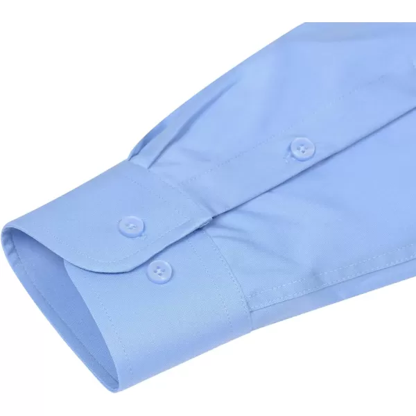 Alimens &amp; Gentle Men's Dress Shirts Long Sleeve Wrinkle-Free Stretch Shirts Solid Formal Button Down Shirt with Pocket