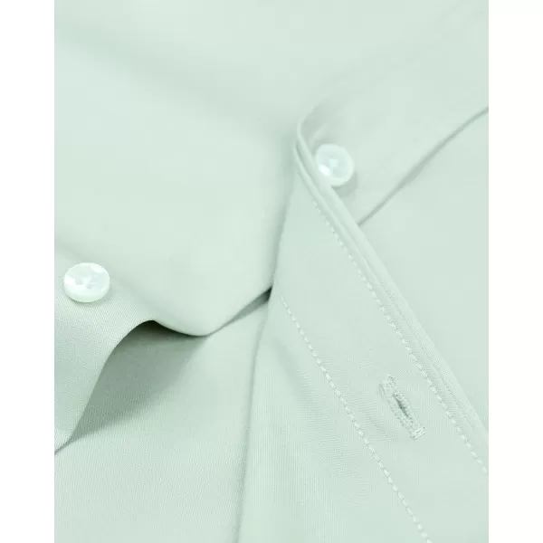 Alimens &amp; Gentle Men's Dress Shirts Long Sleeve Wrinkle-Free Stretch Shirts Solid Formal Button Down Shirt with Pocket