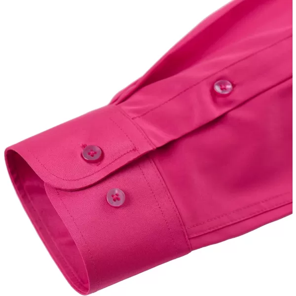 Alimens &amp; Gentle Men's Dress Shirts Long Sleeve Wrinkle-Free Stretch Shirts Solid Formal Button Down Shirt with Pocket
