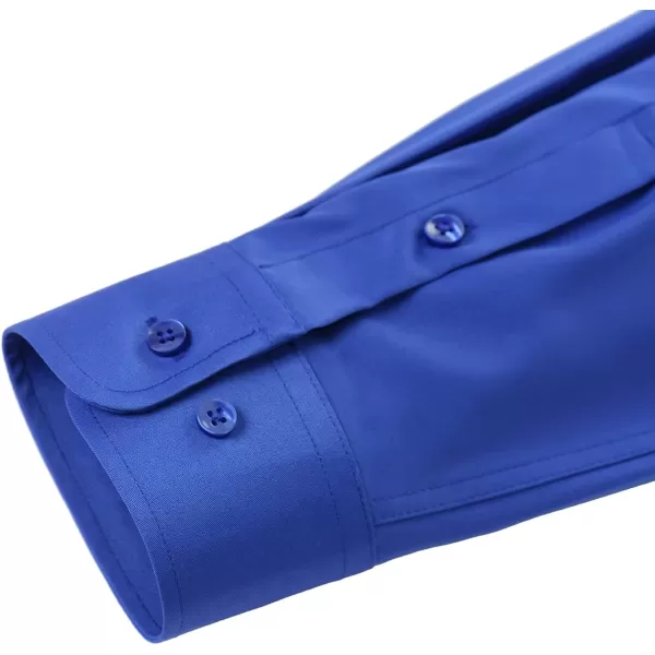 Alimens &amp; Gentle Men's Dress Shirts Long Sleeve Wrinkle-Free Stretch Shirts Solid Formal Button Down Shirt with Pocket
