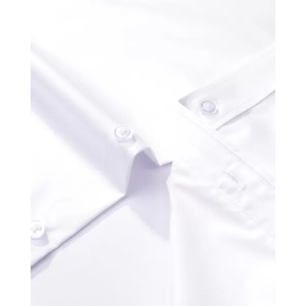 Alimens &amp; Gentle Men's Dress Shirts Long Sleeve Wrinkle-Free Stretch Shirts Solid Formal Button Down Shirt with Pocket