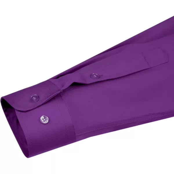 Alimens &amp; Gentle Men's Dress Shirts Long Sleeve Wrinkle-Free Stretch Shirts Solid Formal Button Down Shirt with Pocket