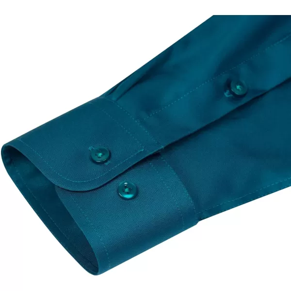 Alimens &amp; Gentle Men's Dress Shirts Long Sleeve Wrinkle-Free Stretch Shirts Solid Formal Button Down Shirt with Pocket