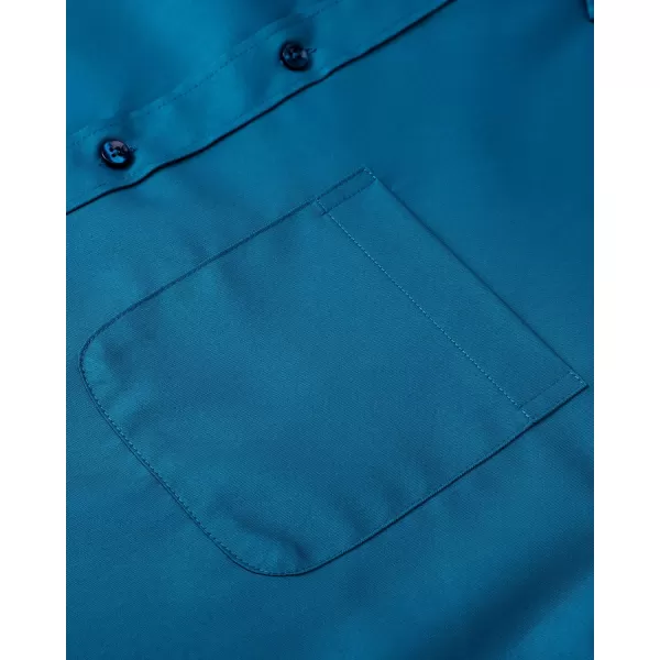 Alimens &amp; Gentle Men's Dress Shirts Long Sleeve Wrinkle-Free Stretch Shirts Solid Formal Button Down Shirt with Pocket