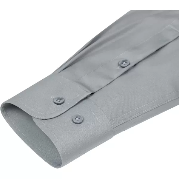 Alimens &amp; Gentle Men's Dress Shirts Long Sleeve Wrinkle-Free Stretch Shirts Solid Formal Button Down Shirt with Pocket