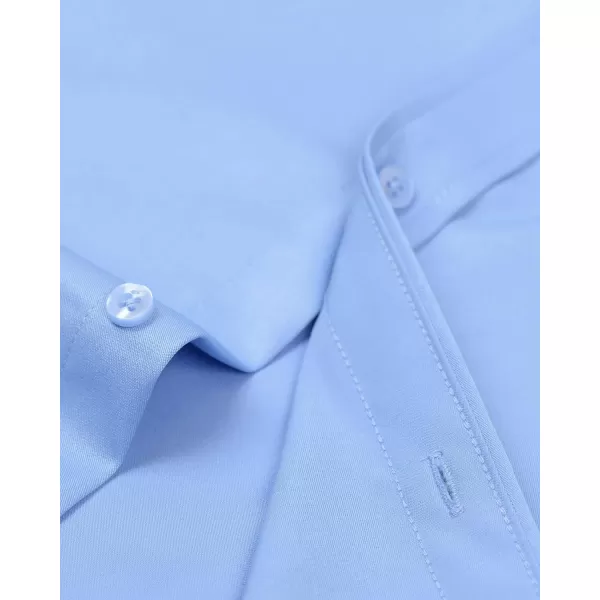 Alimens &amp; Gentle Men's Dress Shirts Long Sleeve Wrinkle-Free Stretch Shirts Solid Formal Button Down Shirt with Pocket