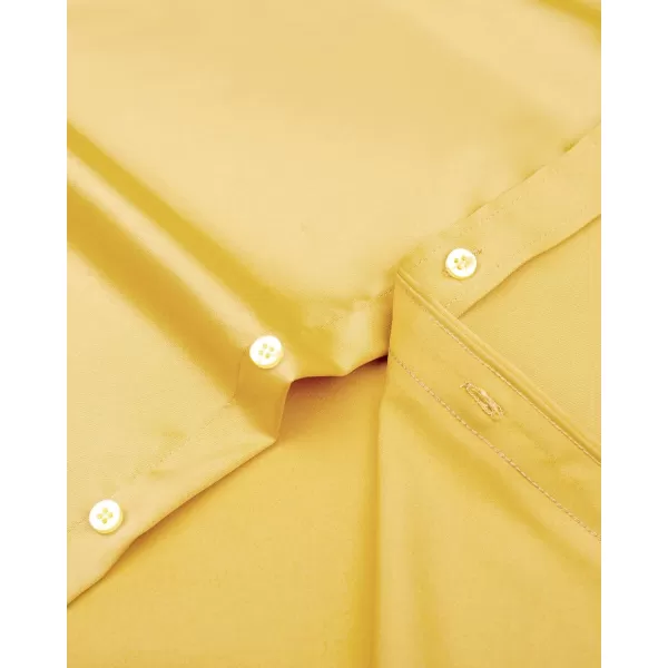 Alimens &amp; Gentle Men's Dress Shirts Long Sleeve Wrinkle-Free Stretch Shirts Solid Formal Button Down Shirt with Pocket