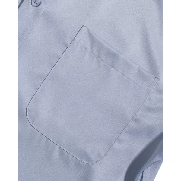 Alimens &amp; Gentle Men's Dress Shirts Long Sleeve Wrinkle-Free Stretch Shirts Solid Formal Button Down Shirt with Pocket