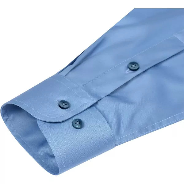 Alimens &amp; Gentle Men's Dress Shirts Long Sleeve Wrinkle-Free Stretch Shirts Solid Formal Button Down Shirt with Pocket