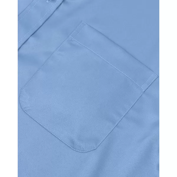 Alimens &amp; Gentle Men's Dress Shirts Long Sleeve Wrinkle-Free Stretch Shirts Solid Formal Button Down Shirt with Pocket