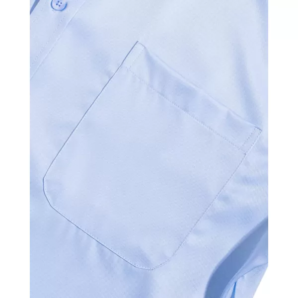 Alimens &amp; Gentle Men's Dress Shirts Long Sleeve Wrinkle-Free Stretch Shirts Solid Formal Button Down Shirt with Pocket