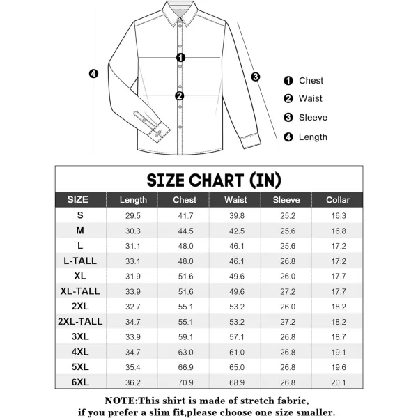 Alimens &amp; Gentle Men's Dress Shirts Long Sleeve Wrinkle-Free Stretch Shirts Solid Formal Button Down Shirt with Pocket