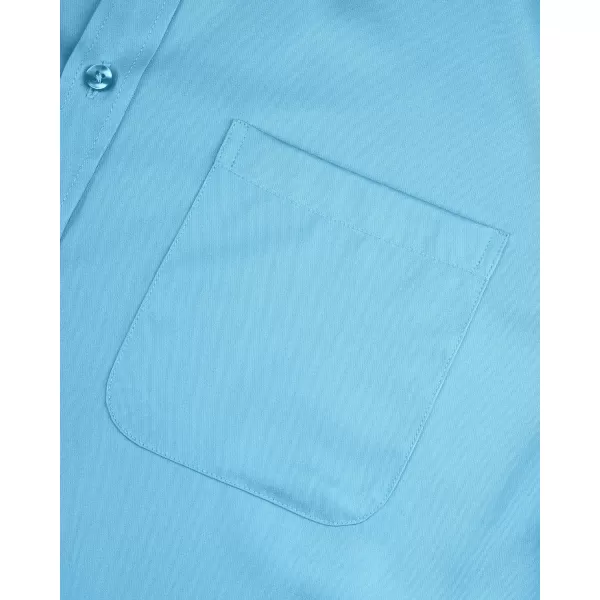 Alimens &amp; Gentle Men's Dress Shirts Long Sleeve Wrinkle-Free Stretch Shirts Solid Formal Button Down Shirt with Pocket