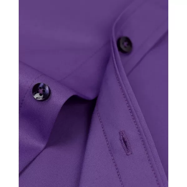 Alimens &amp; Gentle Men's Dress Shirts Long Sleeve Wrinkle-Free Stretch Shirts Solid Formal Button Down Shirt with Pocket