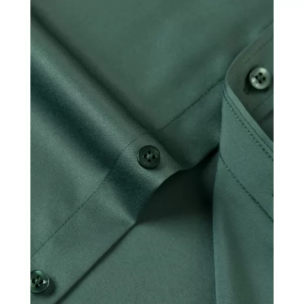 Alimens &amp; Gentle Men's Dress Shirts Long Sleeve Wrinkle-Free Stretch Shirts Solid Formal Button Down Shirt with Pocket