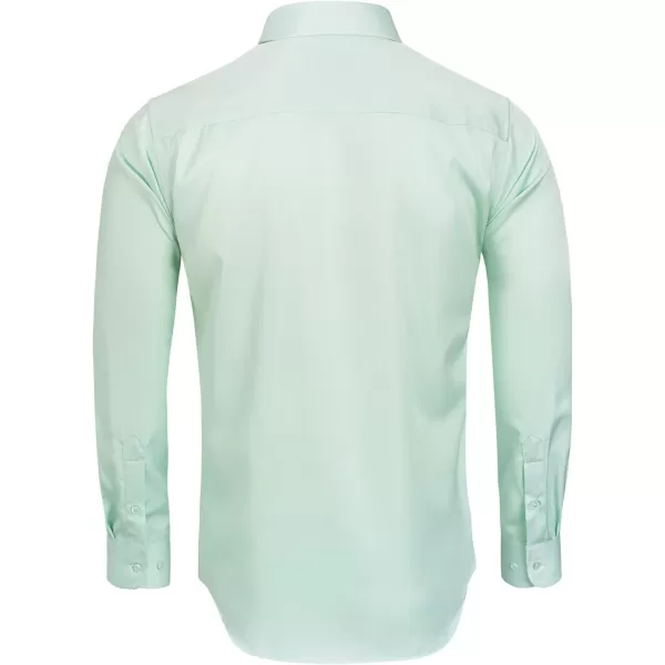 Alimens &amp; Gentle Men's Dress Shirts Long Sleeve Wrinkle-Free Stretch Shirts Solid Formal Button Down Shirt with Pocket