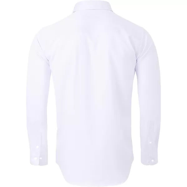 Alimens &amp; Gentle Men's Dress Shirts Long Sleeve Wrinkle-Free Stretch Shirts Solid Formal Button Down Shirt with Pocket
