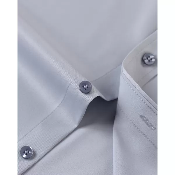 Alimens &amp; Gentle Men's Dress Shirts Long Sleeve Wrinkle-Free Stretch Shirts Solid Formal Button Down Shirt with Pocket