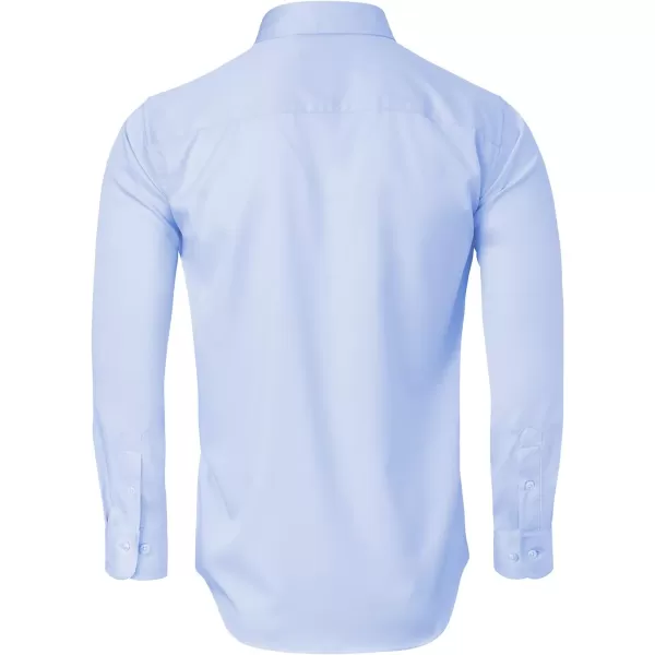 Alimens &amp; Gentle Men's Dress Shirts Long Sleeve Wrinkle-Free Stretch Shirts Solid Formal Button Down Shirt with Pocket