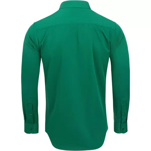 Alimens &amp; Gentle Men's Dress Shirts Long Sleeve Wrinkle-Free Stretch Shirts Solid Formal Button Down Shirt with Pocket