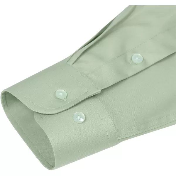 Alimens &amp; Gentle Men's Dress Shirts Long Sleeve Wrinkle-Free Stretch Shirts Solid Formal Button Down Shirt with Pocket