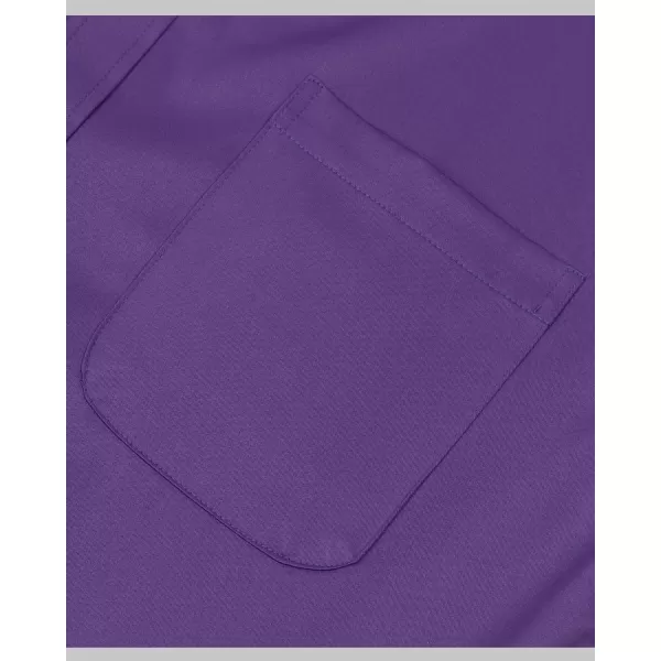 Alimens &amp; Gentle Men's Dress Shirts Long Sleeve Wrinkle-Free Stretch Shirts Solid Formal Button Down Shirt with Pocket