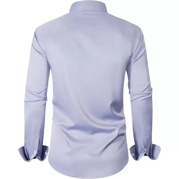 Alimens &amp; Gentle Men's Dress Shirts Long Sleeve Wrinkle-Resistant Casual Button Down Shirt