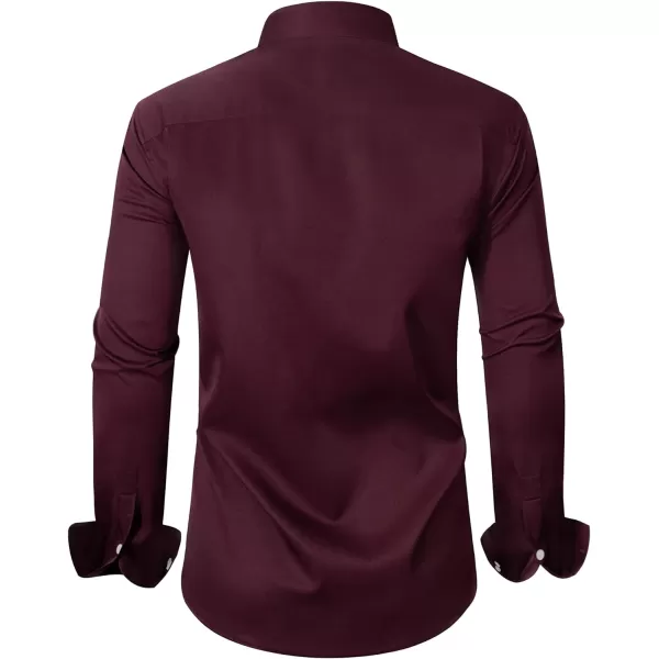 Alimens &amp; Gentle Men's Dress Shirts Long Sleeve Wrinkle-Resistant Casual Button Down Shirt