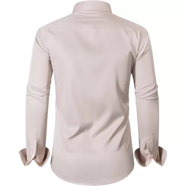 Alimens &amp; Gentle Men's Dress Shirts Long Sleeve Wrinkle-Resistant Casual Button Down Shirt