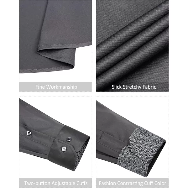 Alimens &amp; Gentle Men's Dress Shirts Long Sleeve Wrinkle-Resistant Casual Button Down Shirt