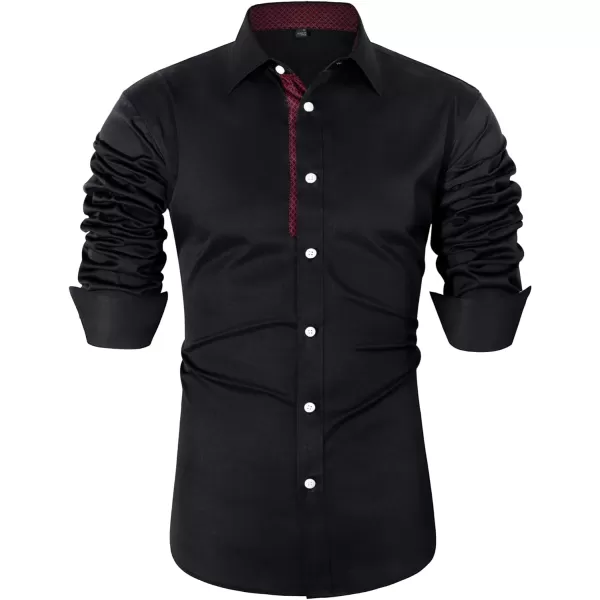 Alimens &amp; Gentle Men's Dress Shirts Long Sleeve Wrinkle-Resistant Casual Button Down Shirt