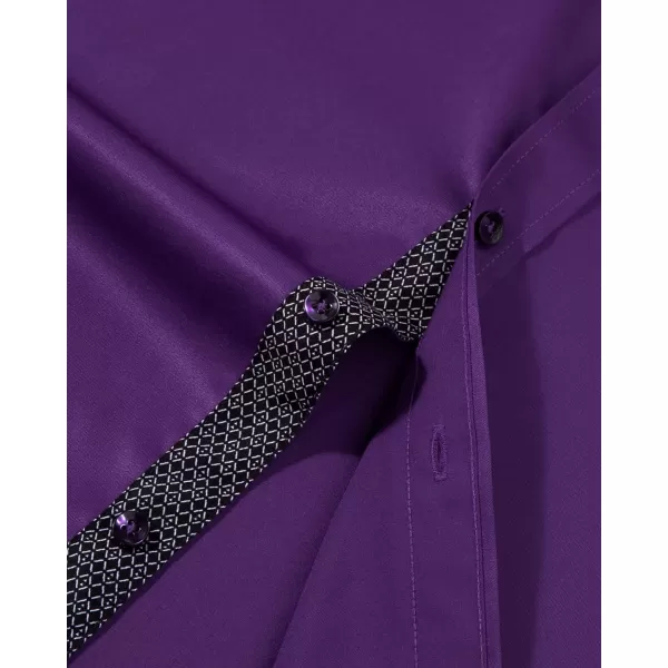 Alimens &amp; Gentle Men's Dress Shirts Long Sleeve Wrinkle-Resistant Casual Button Down Shirt