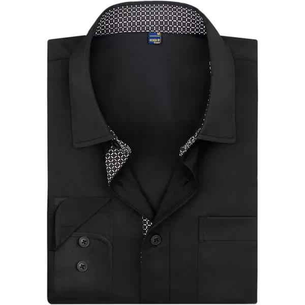 Alimens &amp; Gentle Men's Dress Shirts Long Sleeve Wrinkle-Resistant Casual Button Down Shirt
