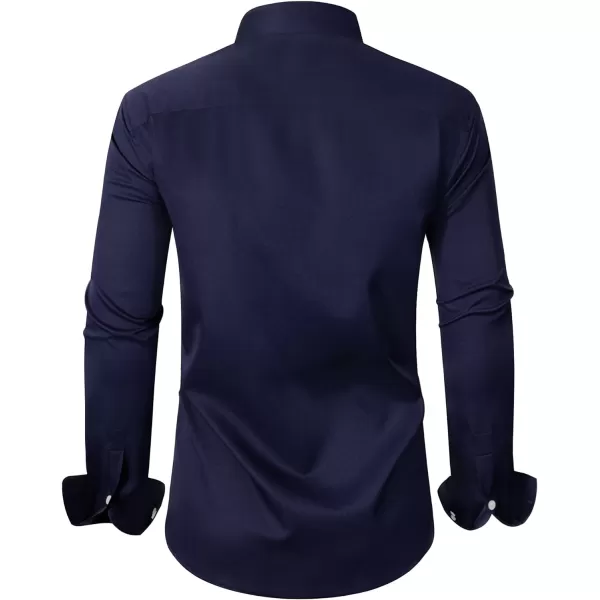 Alimens &amp; Gentle Men's Dress Shirts Long Sleeve Wrinkle-Resistant Casual Button Down Shirt
