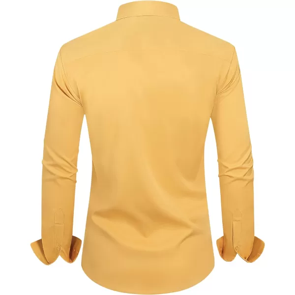 Alimens &amp; Gentle Men's Dress Shirts Long Sleeve Wrinkle-Resistant Casual Button Down Shirt