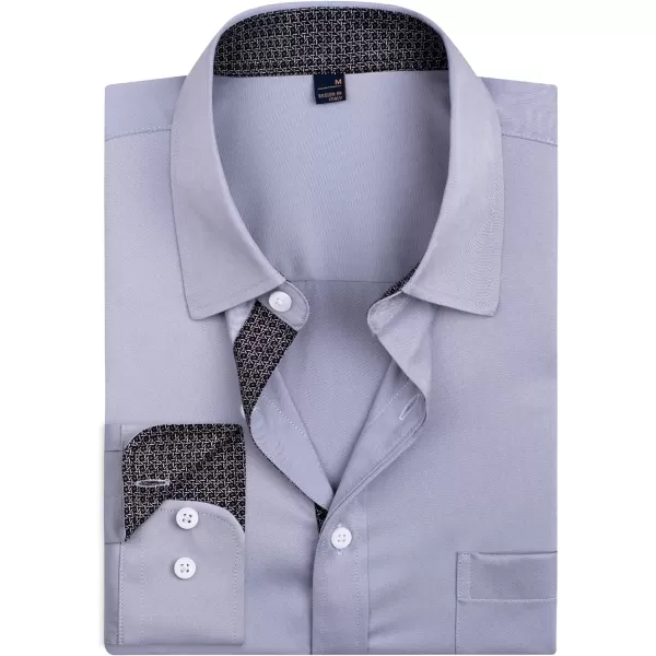 Alimens &amp; Gentle Men's Dress Shirts Long Sleeve Wrinkle-Resistant Casual Button Down Shirt