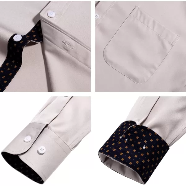 Alimens &amp; Gentle Men's Dress Shirts Long Sleeve Wrinkle-Resistant Casual Button Down Shirt