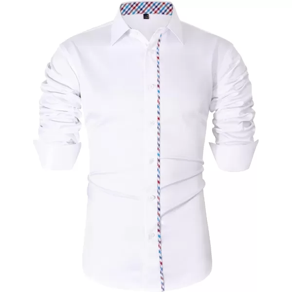 Alimens &amp; Gentle Men's Dress Shirts Long Sleeve Wrinkle-Resistant Casual Button Down Shirt