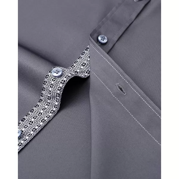 Alimens &amp; Gentle Men's Dress Shirts Long Sleeve Wrinkle-Resistant Casual Button Down Shirt