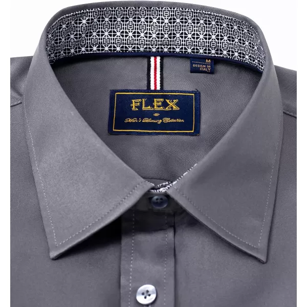 Alimens &amp; Gentle Men's Dress Shirts Long Sleeve Wrinkle-Resistant Casual Button Down Shirt