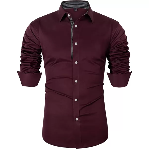 Alimens &amp; Gentle Men's Dress Shirts Long Sleeve Wrinkle-Resistant Casual Button Down Shirt