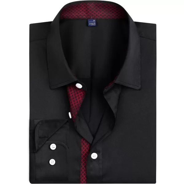 Alimens &amp; Gentle Men's Dress Shirts Long Sleeve Wrinkle-Resistant Casual Button Down Shirt