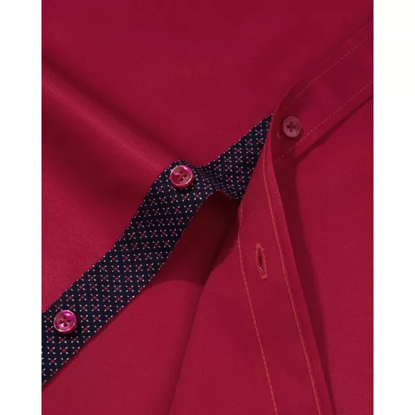 Alimens &amp; Gentle Men's Dress Shirts Long Sleeve Wrinkle-Resistant Casual Button Down Shirt