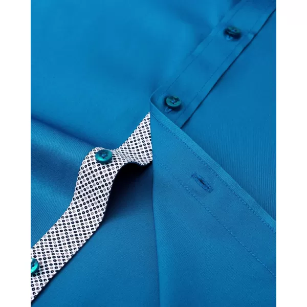 Alimens &amp; Gentle Men's Dress Shirts Long Sleeve Wrinkle-Resistant Casual Button Down Shirt