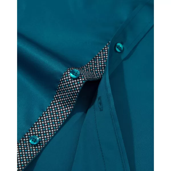 Alimens &amp; Gentle Men's Dress Shirts Long Sleeve Wrinkle-Resistant Casual Button Down Shirt