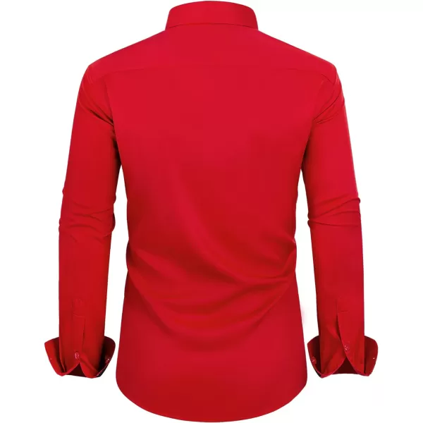 Alimens &amp; Gentle Men's Dress Shirts Long Sleeve Wrinkle-Resistant Casual Button Down Shirt