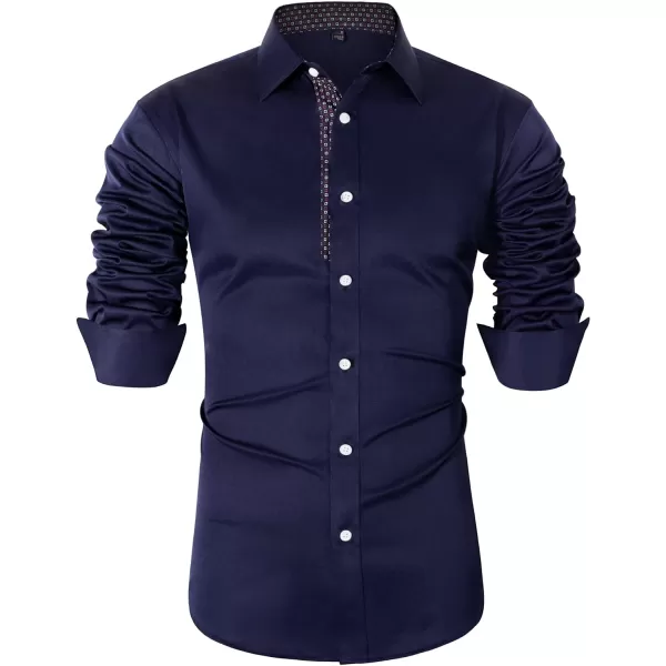 Alimens &amp; Gentle Men's Dress Shirts Long Sleeve Wrinkle-Resistant Casual Button Down Shirt