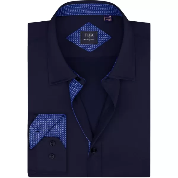 Alimens &amp; Gentle Men's Dress Shirts Long Sleeve Wrinkle-Resistant Casual Button Down Shirt